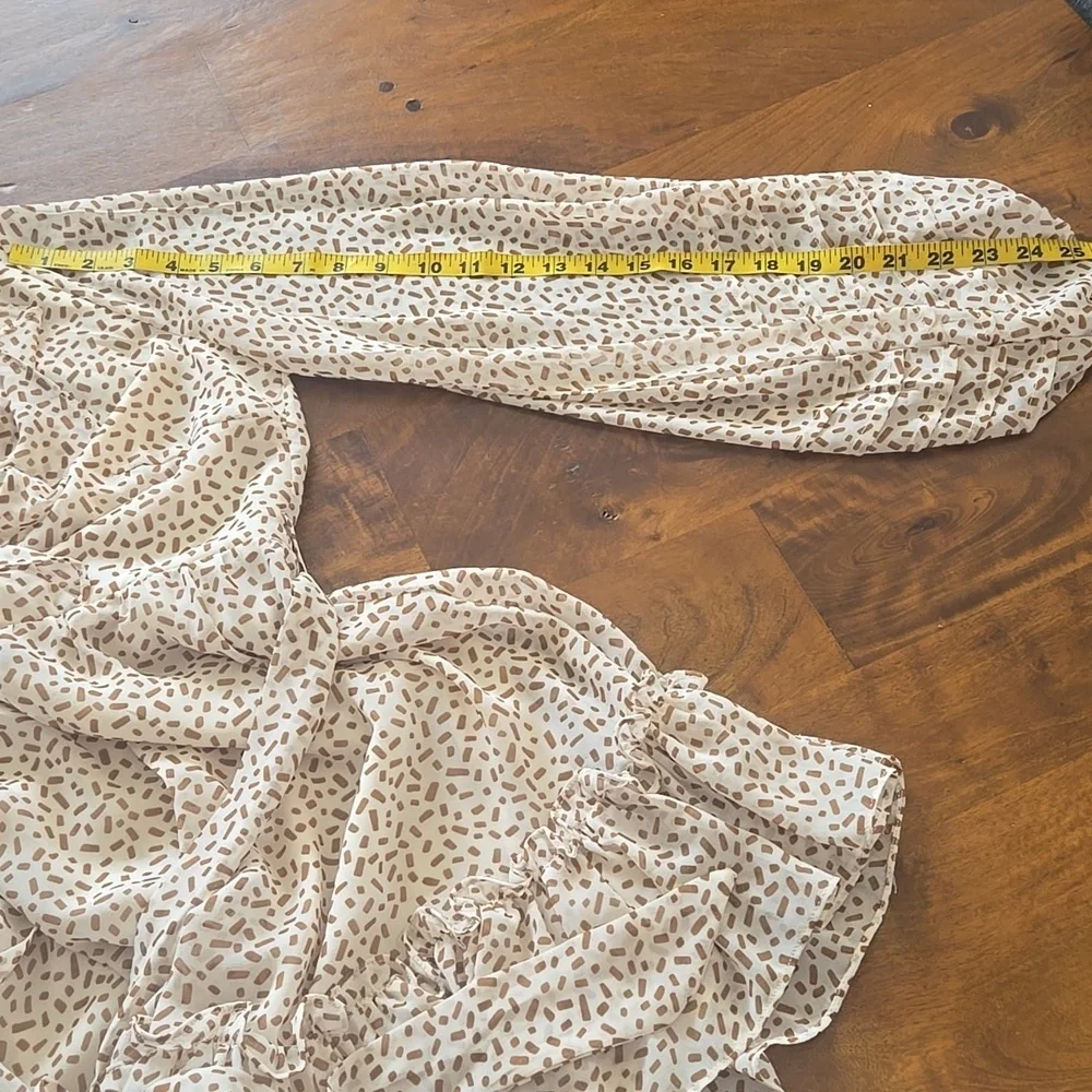 NWT Selfie Leslie Marcheline Brown And Cream Sprinkle Mini Dress Size Medium - Picture 12 of 14